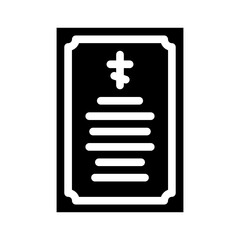 prayer card glyph icon vector illustration black