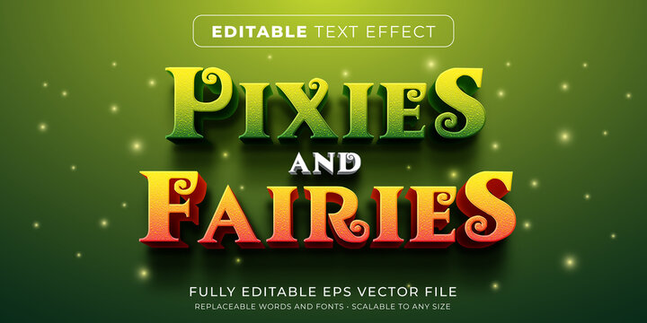 Editable text effect in fairy tales story style