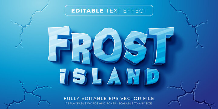Editable text effect in frost ice style