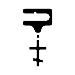 pectoral cross glyph icon vector illustration black