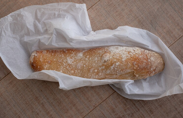 Home made ciabatta sour dough bread, baked during the Coronavirus lockdown.
