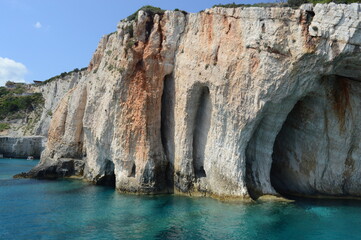 Fototapeta na wymiar The blue caves in Zakynthos Greece