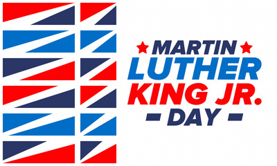 Obraz premium Martin Luther King, Jr. Day. Celebrated annual in United States in January, federal holiday. African American Rights Fighter. Patriotic american elements. Poster, card, banner, background. Vector