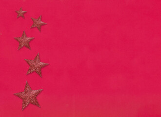 Fototapeta na wymiar Red star on the red paper background and have copy space.