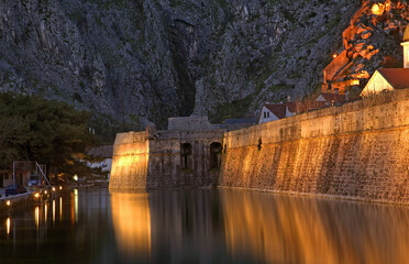City walls in Kotor. Montenegro