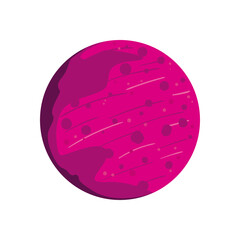 Space pink planet with bubbles vector design