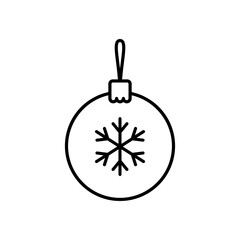 Christmas balls icon. Outline style. Vector illustration.