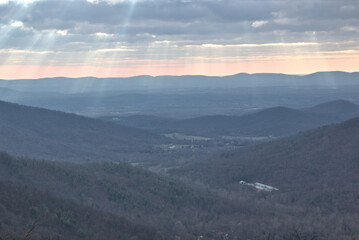 Morning light rays on the Blue Ridge Parkway