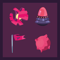 Space icon collection vector design