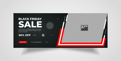 Black Friday  social media post, web banner, and Facebook cover template