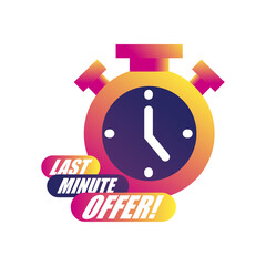 last minute offer with chronometer icon vector design
