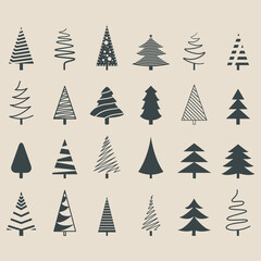 24 different Christmas tree design set 2021