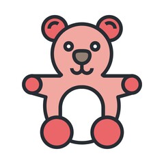 Fototapeta premium Baby animal toy, cuddly toy icon.