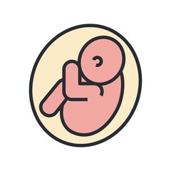 Fetus icon. Baby in the mother womb vector illustration.