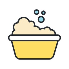 Baby bath tub icon in flat design style.