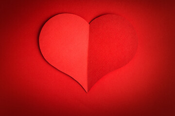 Valentine's Day. Red heart background.