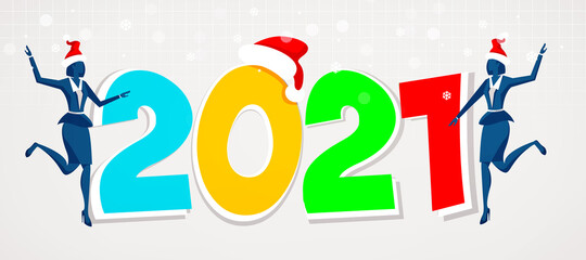 New 2021 growth and development prospects. 3D illustration