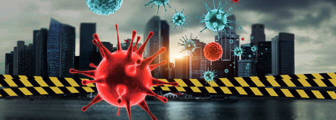 New covid-19 conoravirus outbreak. 3D illustration