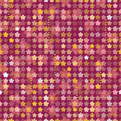 Pink and yellow floral seamless vector pattern. Vibrant summertime blooms surface print design for fabrics, stationery, scrapbook paper, gift wrap, home decor, wallpaper, backgrounds, and packaging.