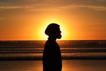 Ocean Sunset Silhouette