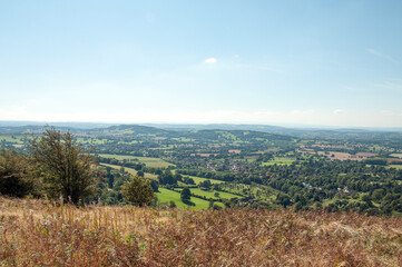 Fototapeta na wymiar Summertime landscape in the Malvern hills of England.
