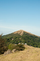 Summertime landscape in the Malvern hills of England.