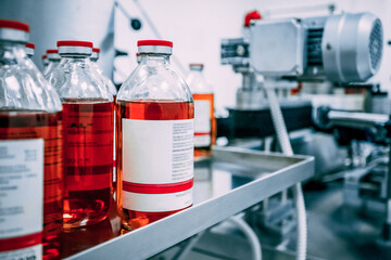 Drug and vaccine production. Pharmaceutical factory.