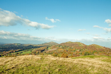 Malvern hills in the summertime of England.