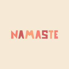 Namaste. Vector yoga illustration with lettering. Yoga, meditation, buddhism and hinduism theme. Modern calligraphy