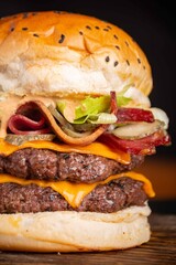 Hamburguer gourmet de perto