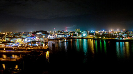 Fototapeta na wymiar Cardiff Bay at night.