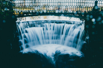 water flowing from a fountain