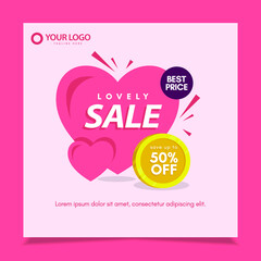 Lovely day sale banners template.