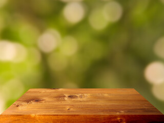 Premium Luxury Wooden plank table top interior background 