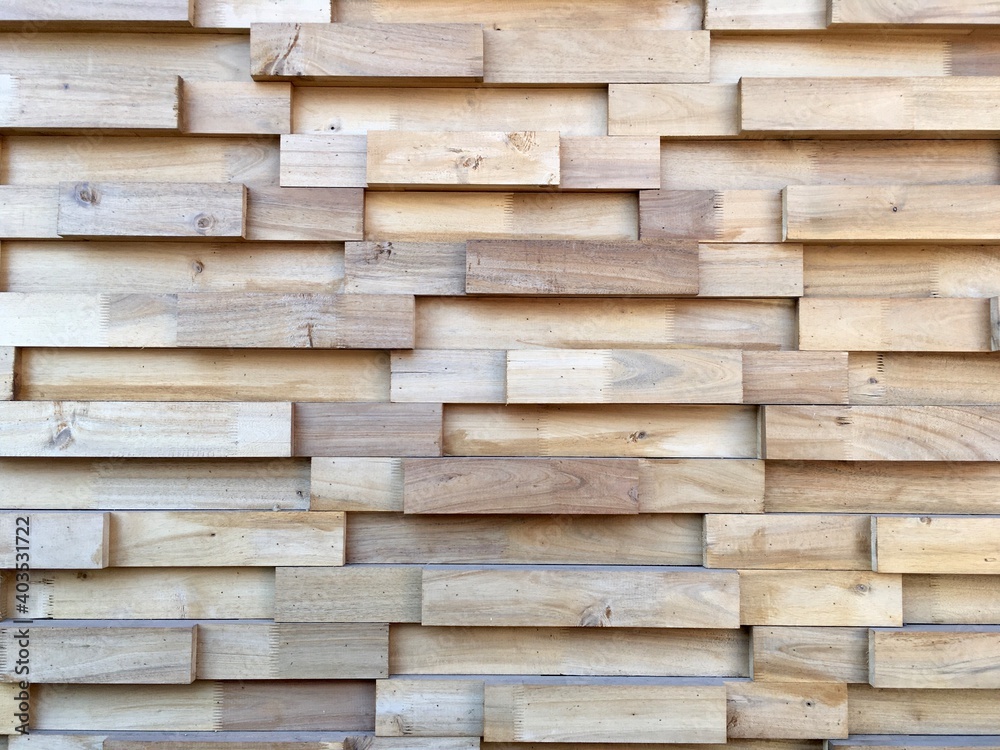 Wall mural wood stack texture background