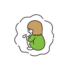 座り込んで気分が落ち込む女の子