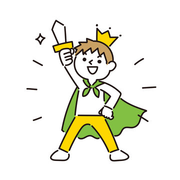recommend clip art: 勇者の格好をして自信に満ち溢れた男の子