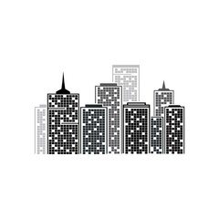 vector building City skyline at night illustration