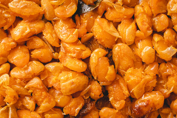 Baked beans organic homemade vegetarian and vegan dish traditional food on the table in ceramic bowl - Serbian Montenegrin bosnian macedonian croatian slovenian Bulgarian cuisine close up full frame