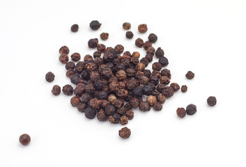 Black pepper on a white background