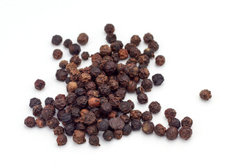 Black pepper on a white background
