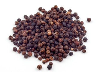 Black pepper on a white background