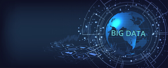 Big data, globe design and business intelligence concept.