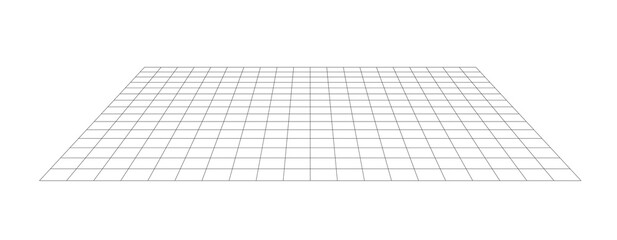 grid perspective floor, black lines 20x15 illustration