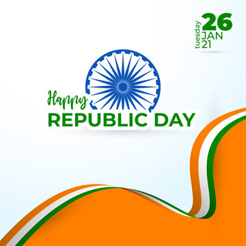26th january india republic day  greeting card design
