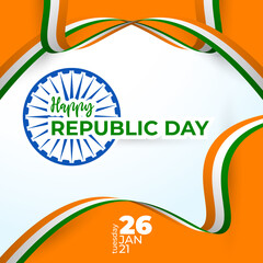 26th january india republic day  greeting card design