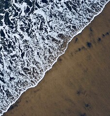 Ocean Water Coming Onto Beach