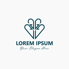 Letter B BB Arrow Heart Love Shape Logo Vector Template