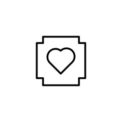 Love Icon Outline. Favorite Symbol Icon. Editable stroke flat icons. Simple thin line art logo. Web app button. Vector illustration.