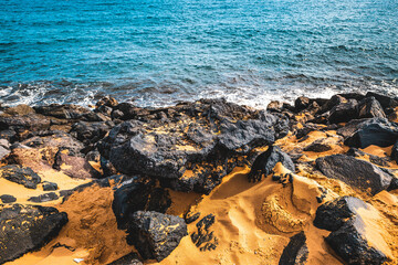 The rocky shore of the Atlantic Ocean, Santa Cruz de Tenerife, Canary Islands
La costa rocosa del Oc&eacute;ano Atl&aacute;ntico, Santa Cruz de Tenerife, Islas Canarias